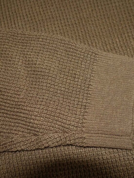 Lucky Brand Men's Waffle Crewneck Sweater Size XXL NWT Green Cotton Linen 2XL - Picture 5 of 9